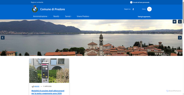 Security scan screenshot of https://www.comune.predore.bg.it