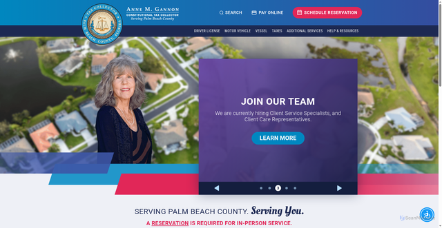 Security scan screenshot of https://www.pbctax.gov/