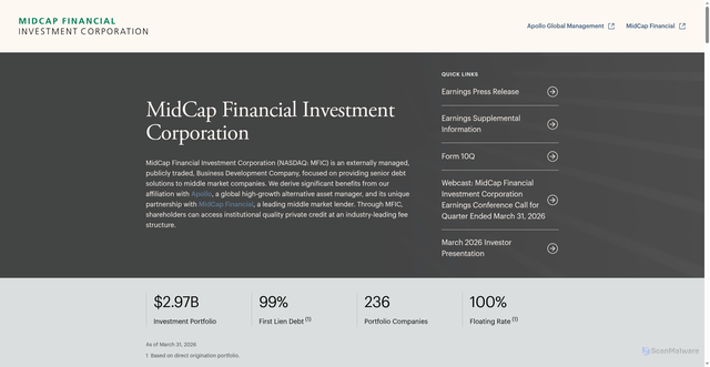 Security scan screenshot of https://www.midcapfinancialic.com/en