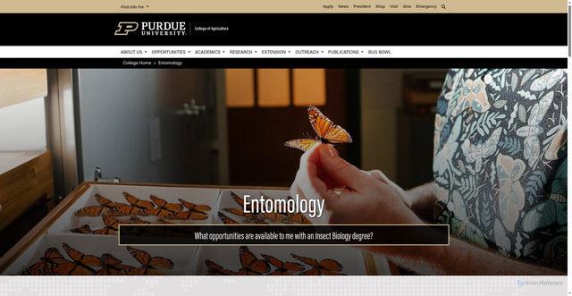 Security scan screenshot of https://www.entm.purdue.edu
