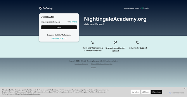 Security scan screenshot of http://www.nightingaleacademy.org