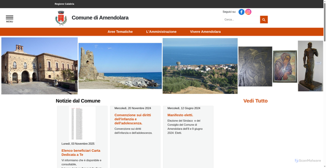 Security scan screenshot of https://www.comune.amendolara.cs.it