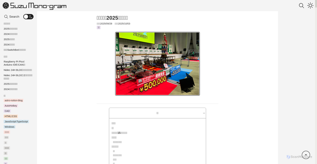 Security scan screenshot of https://suzu-mono-gram.pages.dev/blog/catchrobo2025/