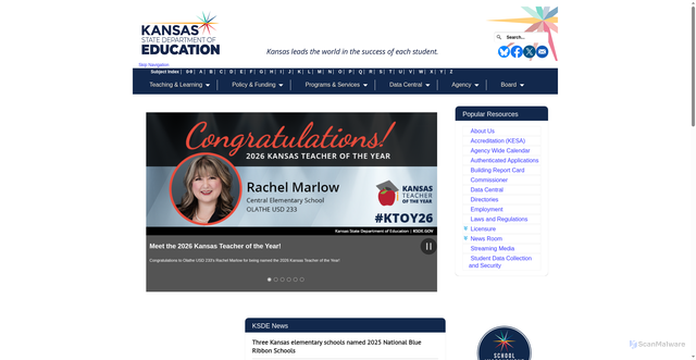 Security scan screenshot of https://www.ksde.gov/
