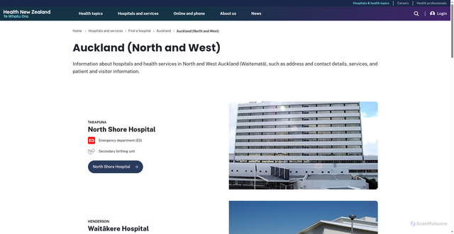 Security scan screenshot of http://www.waitematadhb.govt.nz