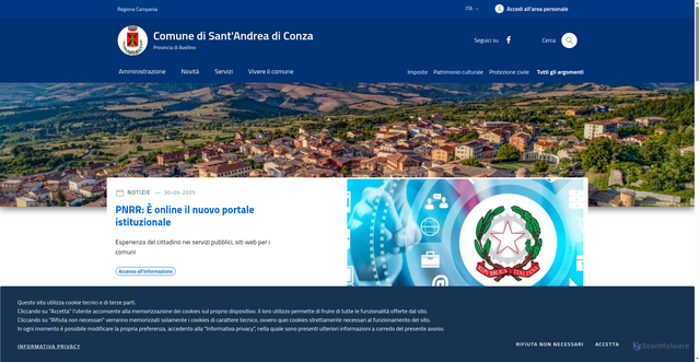 Security scan screenshot of https://www.comune.santandreadiconza.av.it/