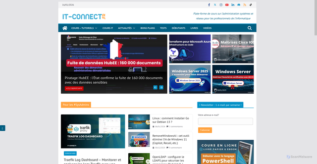 Security scan screenshot of https://it-connect.fr