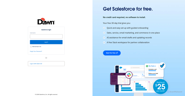 Security scan screenshot of https://dawnfoodseu.file.force.com