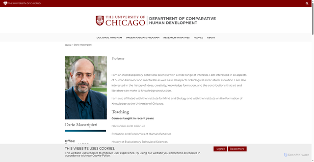 Security scan screenshot of https://humdev.uchicago.edu/directory/Dario-Maestripieri