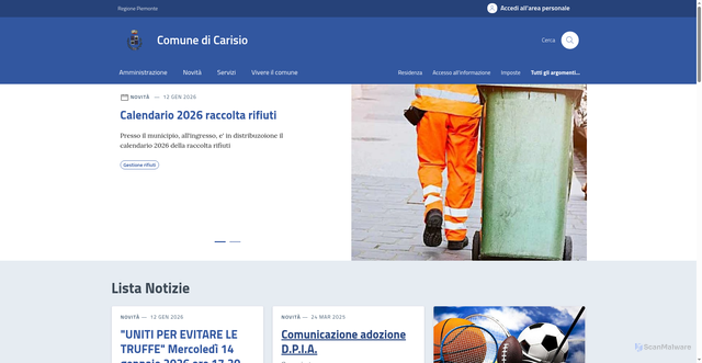 Security scan screenshot of https://comune.carisio.vc.it/