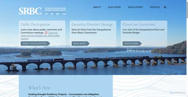 Security scan screenshot of https://www.srbc.gov/
