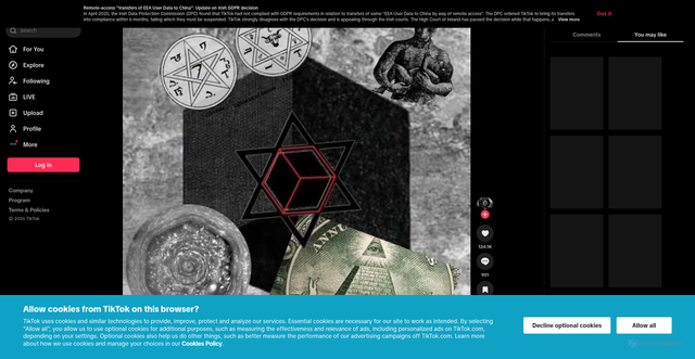 Security scan screenshot of https://vt.tiktok.com/ZS9c687pa/