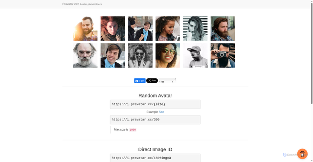 Security scan screenshot of https://pravatar.cc