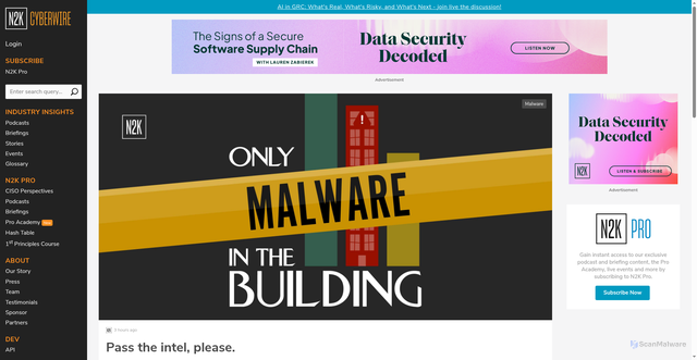 Security scan screenshot of https://thecyberwire.com/