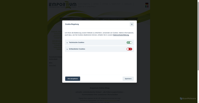 Security scan screenshot of https://www.emporium.bz.it/de/