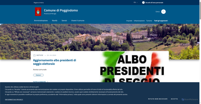 Security scan screenshot of https://www.comune.poggiodomo.pg.it/