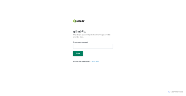 Security scan screenshot of https://githubfix.myshopify.com