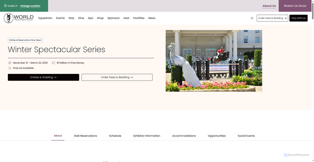 Security scan screenshot of https://worldequestriancenter.com/ocala-fl/equestrian/shows/winter-spectacular/