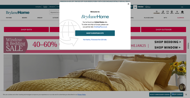 Security scan screenshot of https://brylanehome.com