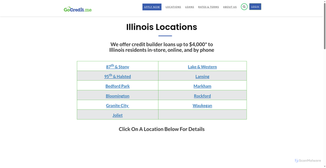 Security scan screenshot of https://gocredit.me/illinois/