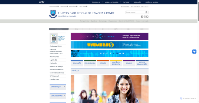 Security scan screenshot of https://portal.ufcg.edu.br