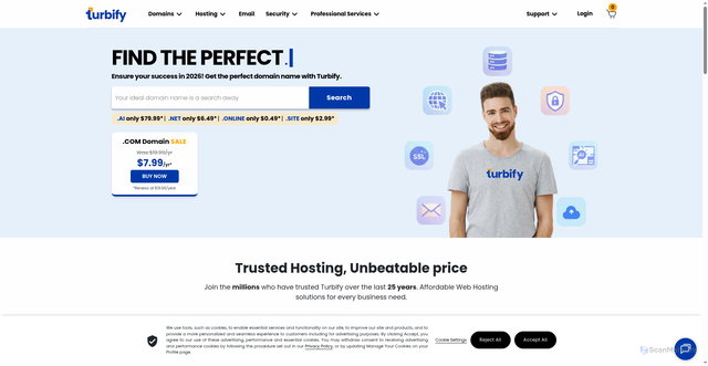 Security scan screenshot of https://turbify.net