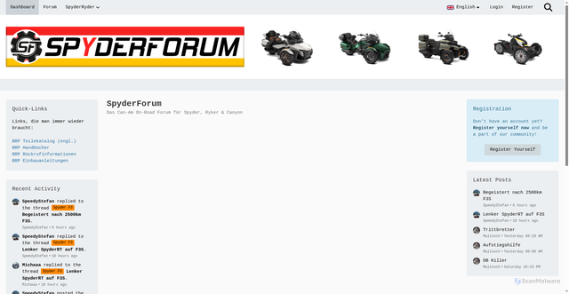 Security scan screenshot of https://spyderforum.de