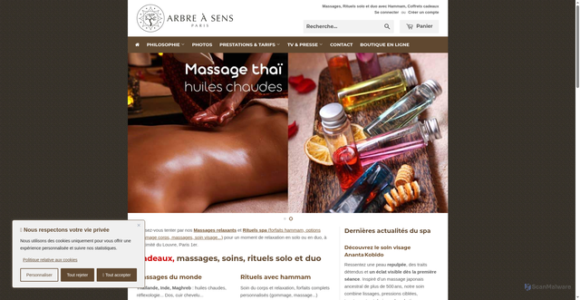 Security scan screenshot of https://www.arbreasens.fr/