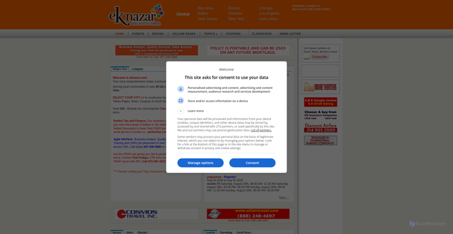 Security scan screenshot of https://www.eknazar.com