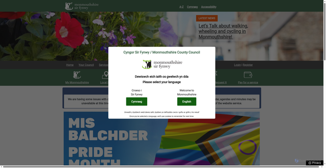 Security scan screenshot of http://www.monmouthshire.gov.uk