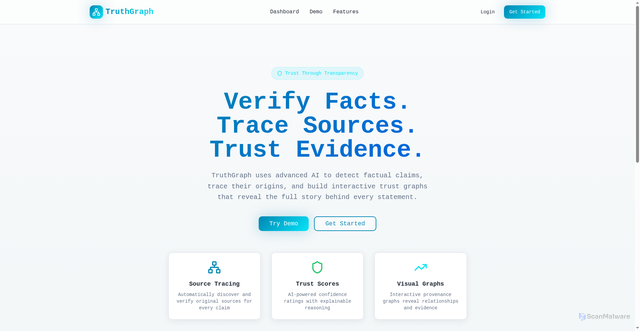 Security scan screenshot of https://truthgraph.site/