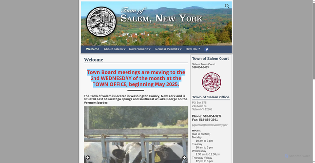 Security scan screenshot of https://townofsalemny.gov/