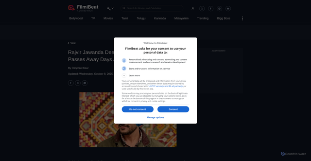 Security scan screenshot of https://www.filmibeat.com/bollywood/viral/2025/rajvir-jawanda-death-reason-punjabi-singer-passes-away-days-after-his-brutal-road-accident-483293.html