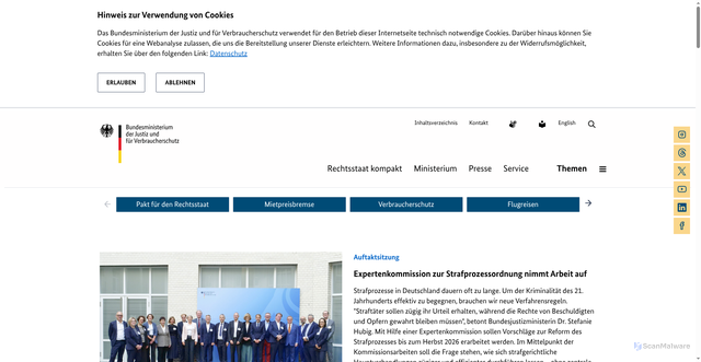 Security scan screenshot of https://www.bmjv.de/DE/Startseite/Startseite_node.html