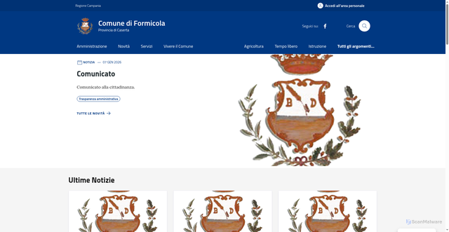Security scan screenshot of https://comune.formicola.ce.it/