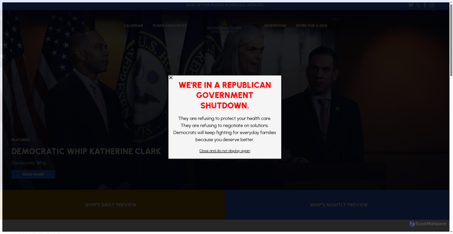 Security scan screenshot of https://democraticwhip.house.gov/