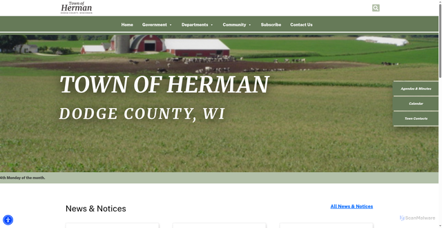 Security scan screenshot of https://townofherman-wi.gov/