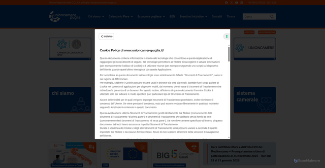 Security scan screenshot of https://www.unioncamerepuglia.it/
