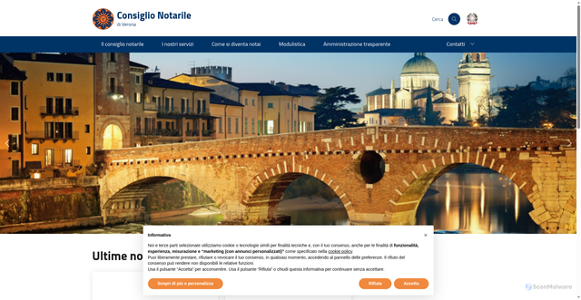 Security scan screenshot of https://www.consiglionotarileverona.it/