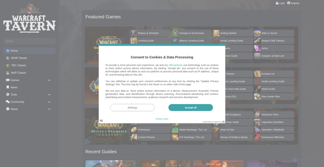 Security scan screenshot of https://www.warcrafttavern.com