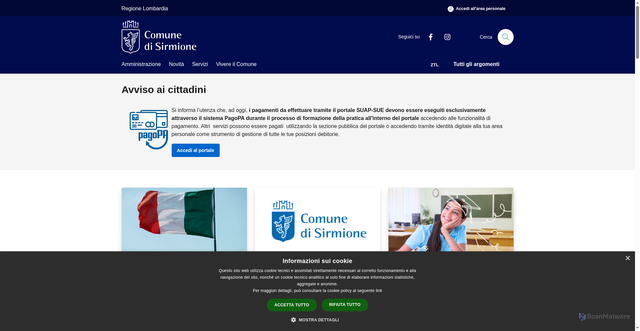 Security scan screenshot of https://www.comune.sirmione.bs.it/it