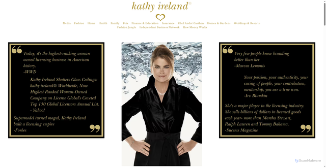 Security scan screenshot of https://www.kathyireland.com/