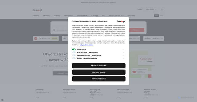Security scan screenshot of https://home.pl