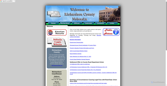 Security scan screenshot of https://richardsoncountyne.gov/