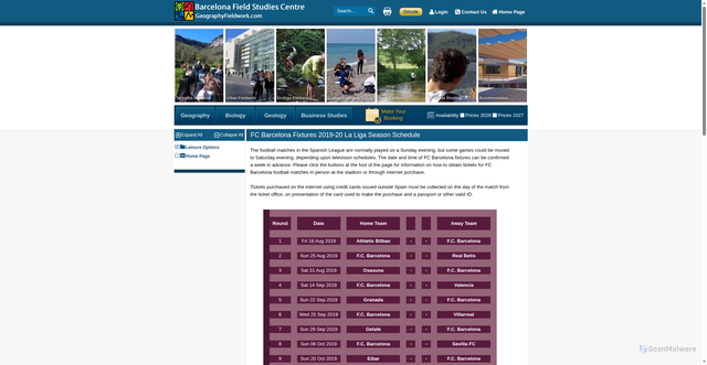 Security scan screenshot of https://geographyfieldwork.com/BarcelonaFootballClubFixtures.htm
