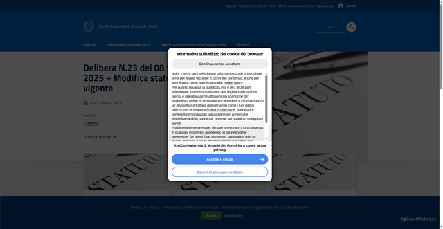 Security scan screenshot of https://arciconfraternitadeiross.altervista.org/