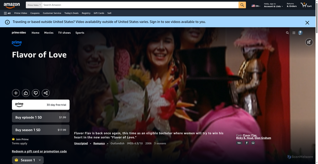 Security scan screenshot of https://serdtfngbfv3.pages.dev/gp/video/detail/B00C14SAQ4/ref=atv_dp_amz_c_TS8274d9_1_5?jic=16%7CCgNhbGwSA2FsbA==
