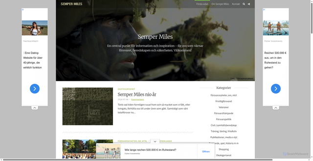 Security scan screenshot of https://sempermiles.se