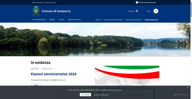 Security scan screenshot of https://www.comune.golasecca.va.it