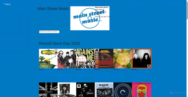 Security scan screenshot of https://mainstreetmusicpa.com/Genre/696281